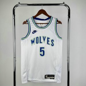 NBA 5 Edwards Timberwolves 2023-24 Classic Maillot blanc